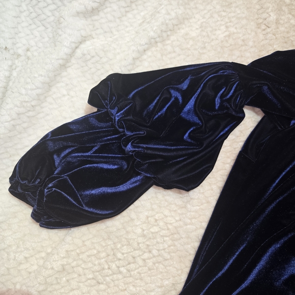 Petersyn Midnight Blue Velvet- Womens Blouse Size M - Picture 7 of 12